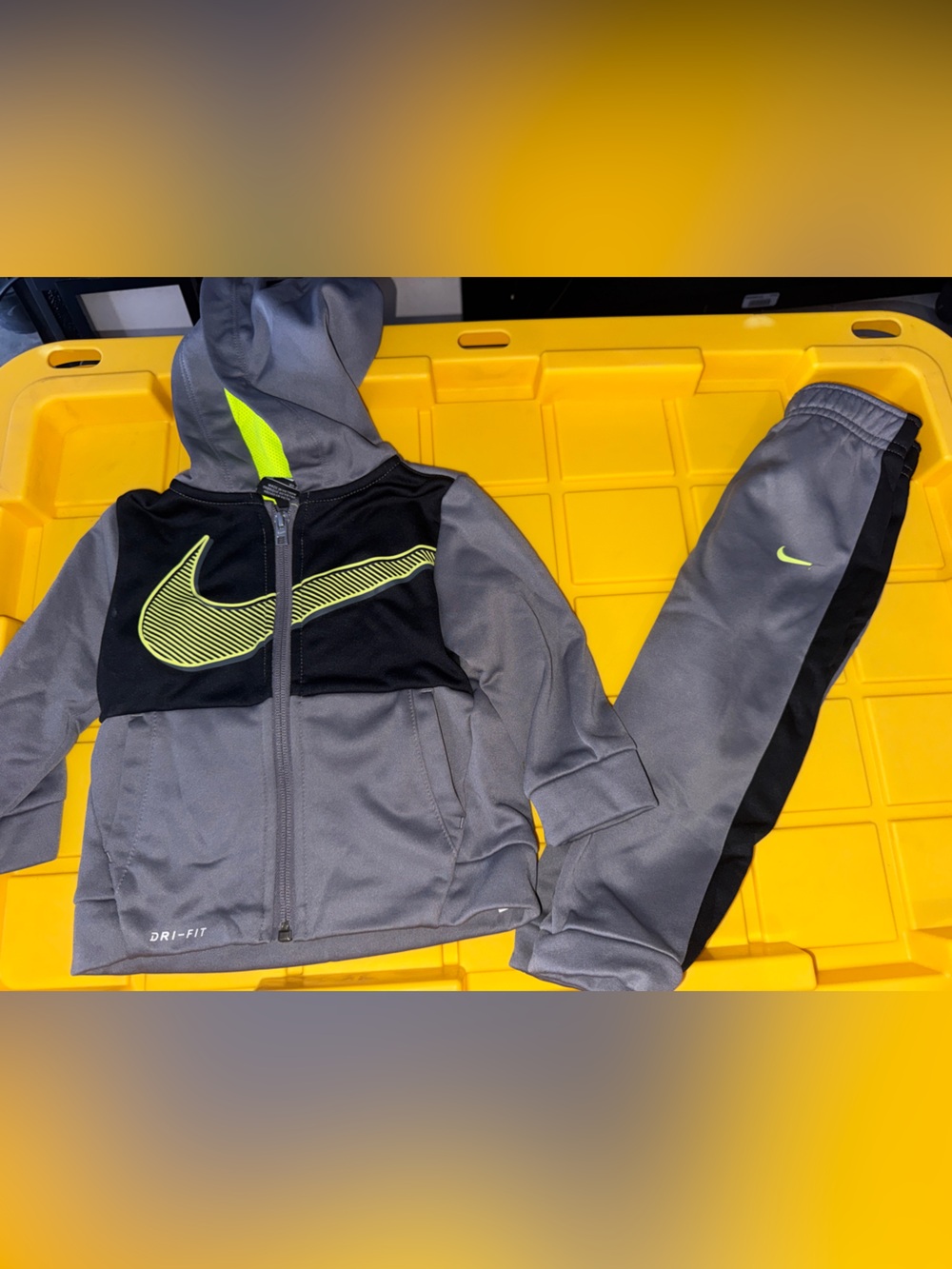 Nike Gray & Volt Dri-FIT Full-Zip Performance Jacket